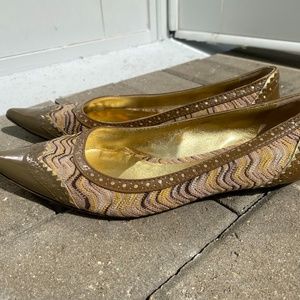 Vintage Missoni Pointy Toe Crochet Flats 38